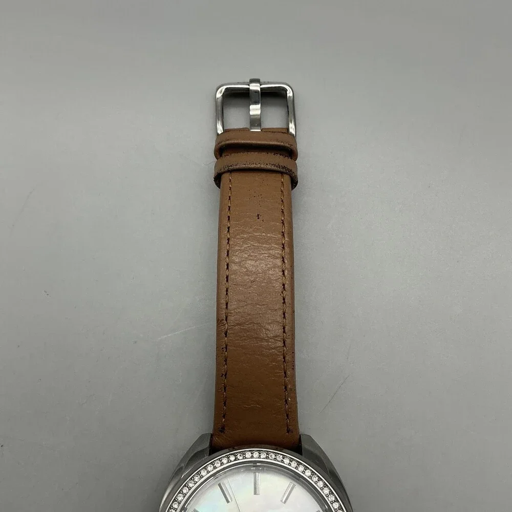 Fossil BQ3714 Womens Watch 34mm White Dial Brown Leather Solar Powered